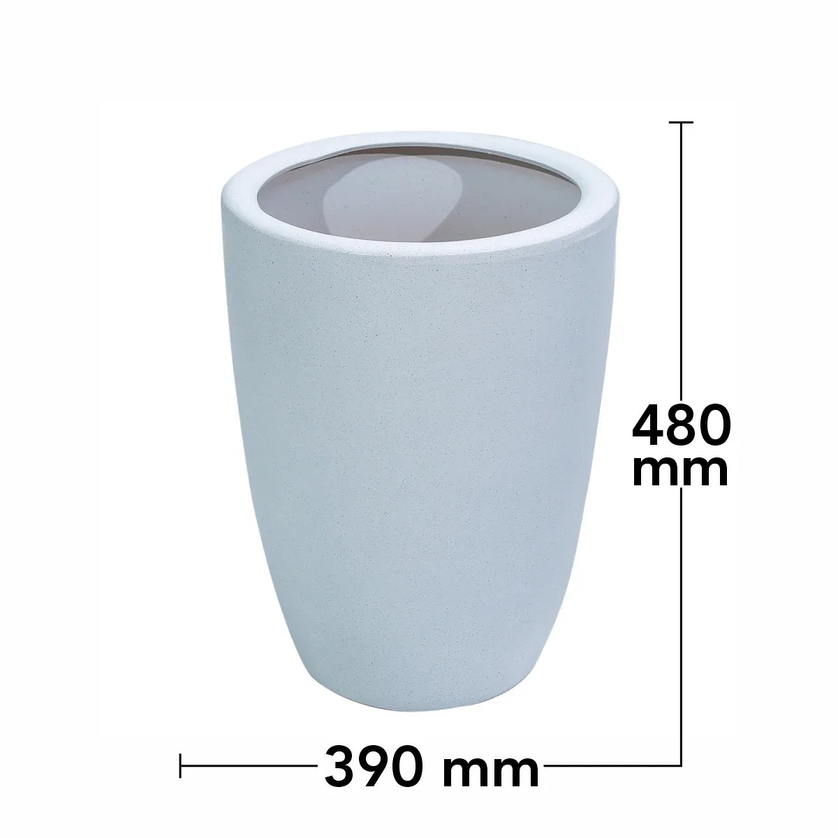 Ghiveci ecologic, Eco-friendly, Naimeed D6365, Mare, din materiale minerale, Gri, 48x39x39cm