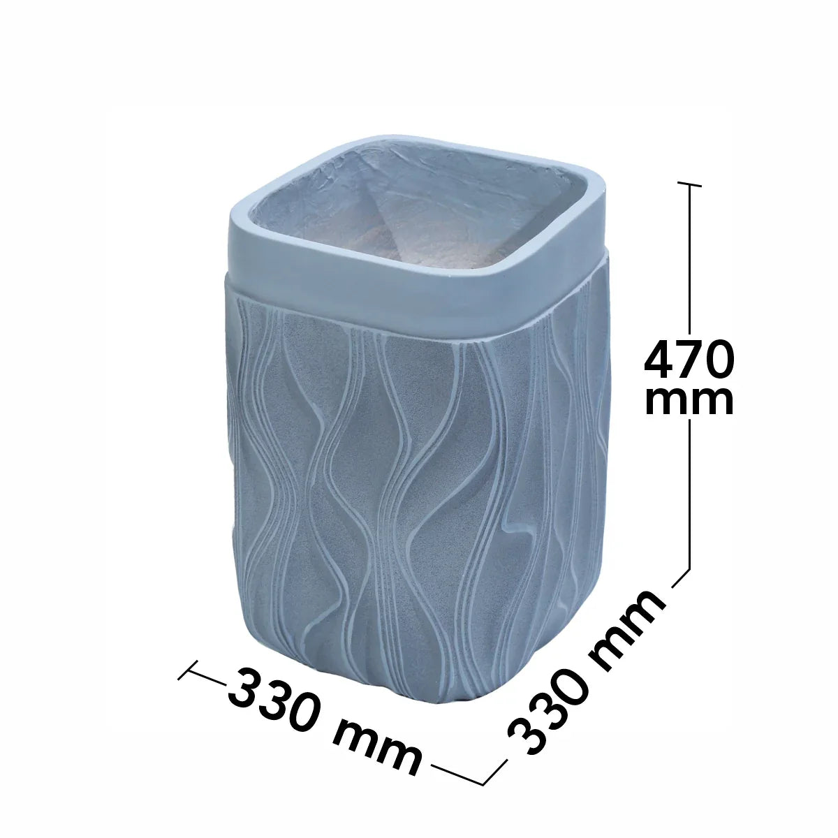Ghiveci ecologic, Eco-friendly, Naimeed D6368, Mare, din materiale minerale, Gri, 47x33x33cm