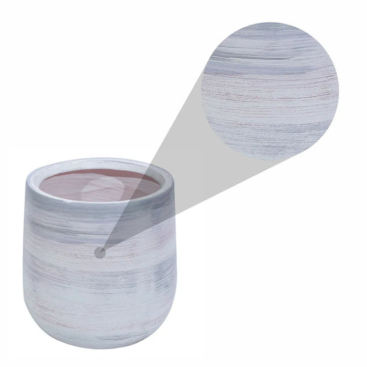 Ghiveci ecologic, Eco-friendly, Naimeed D6378, Mediu, din materiale minerale, Gri, 37x30x30cm
