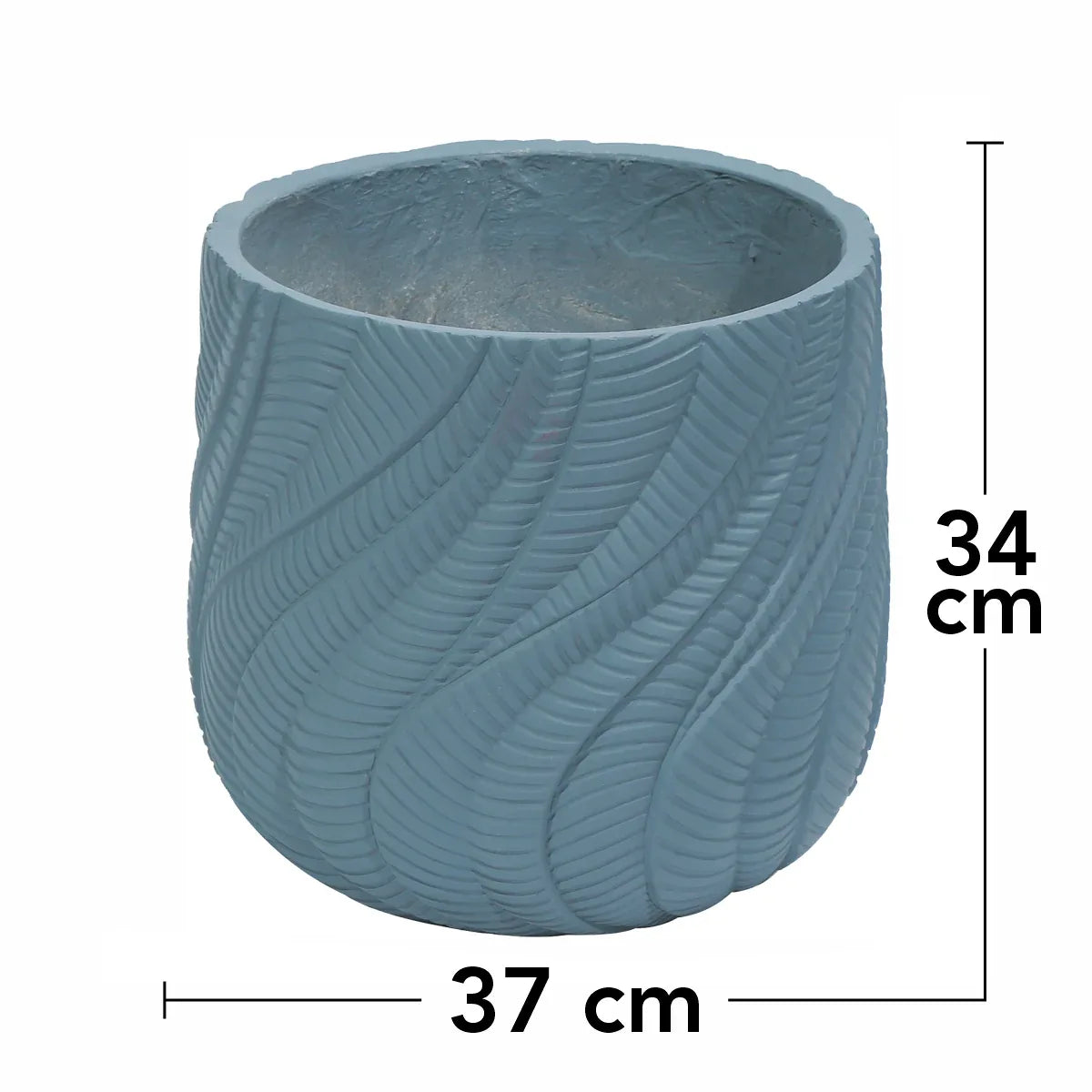 Ghiveci ecologic, Eco-friendly, Naimeed D6381, Mediu, din materiale minerale, Albastru Provincial, 34x37x37cm