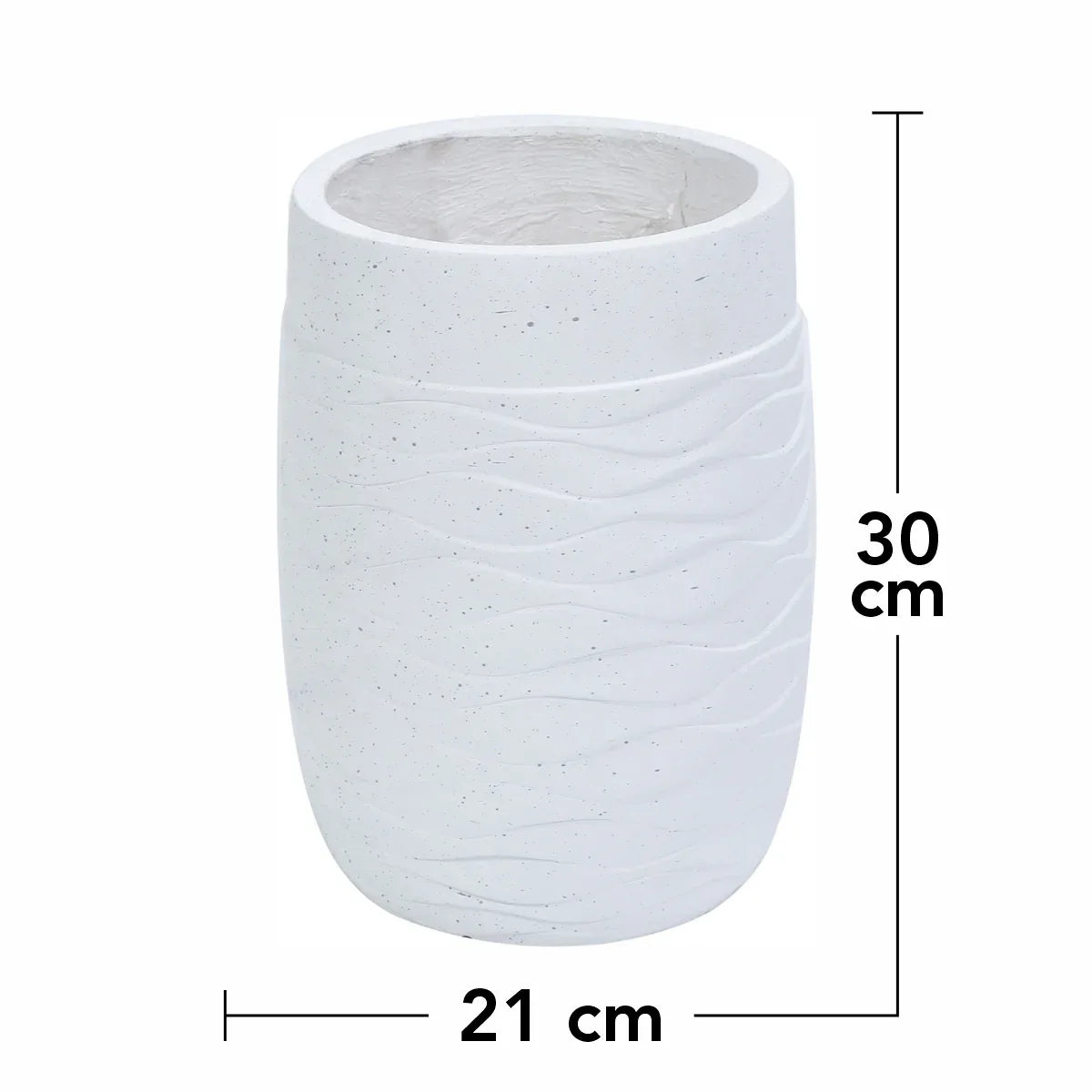 Ghiveci ecologic, Eco-friendly, Naimeed D6382, Mic, din materiale minerale, Alb, 30x21x21cm