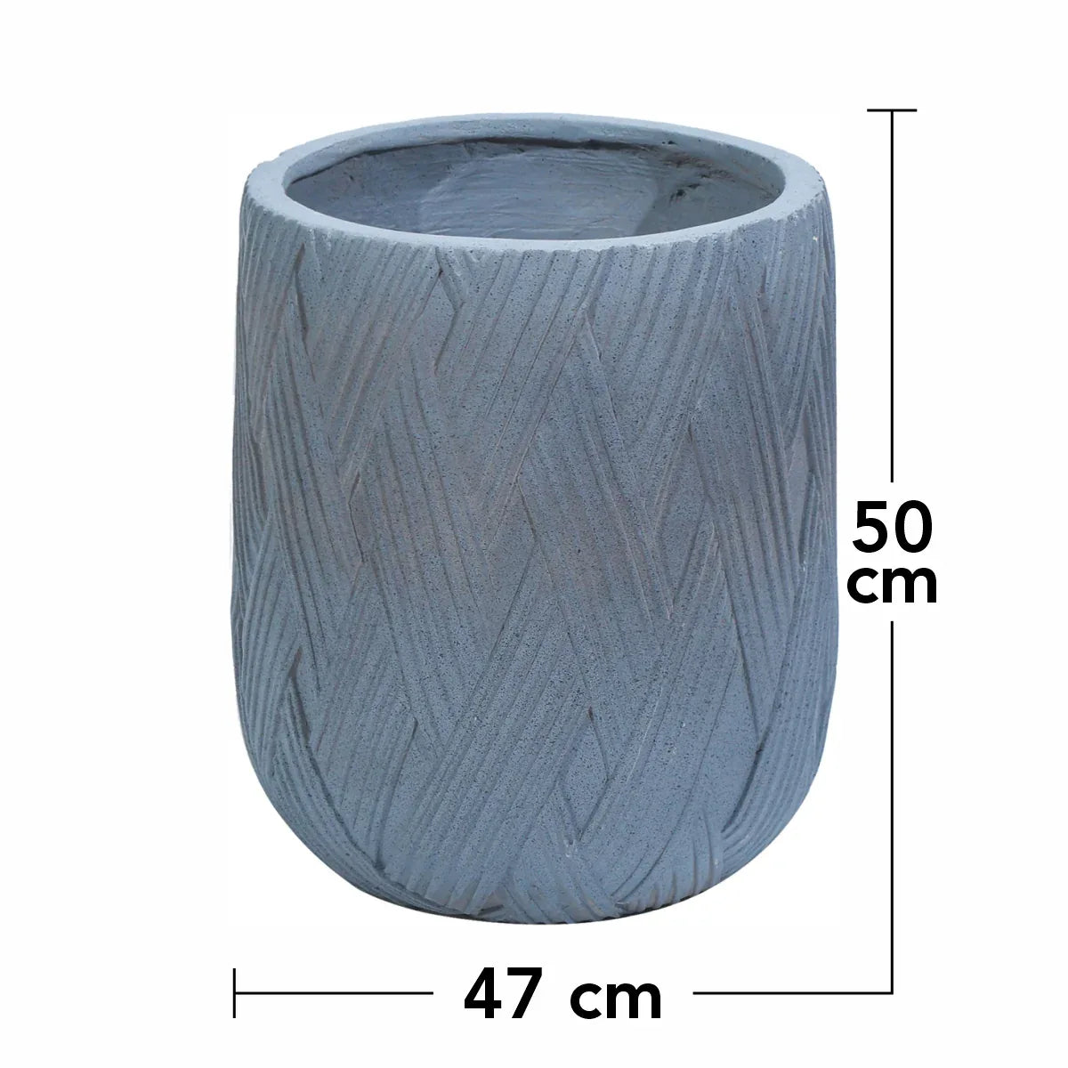 Ghiveci ecologic, Eco-friendly, Naimeed D6387, Mare, din materiale minerale, Gri, 50x47x47cm