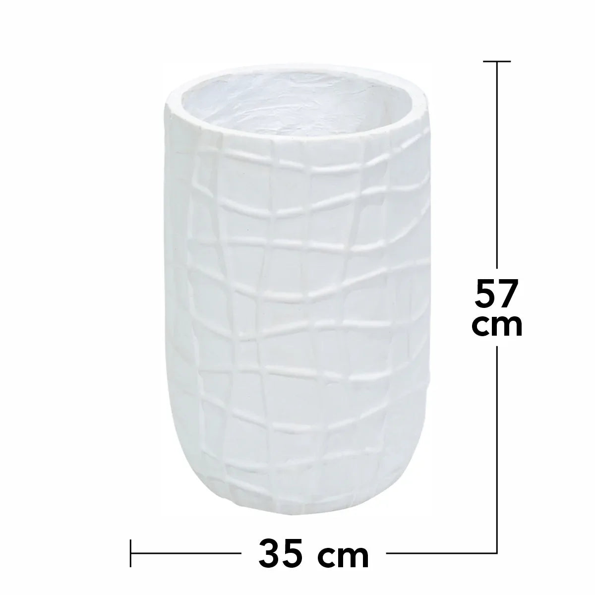 Ghiveci ecologic, Eco-friendly, Naimeed D6388, Mare, din materiale minerale, Alb, 57x35x35cm