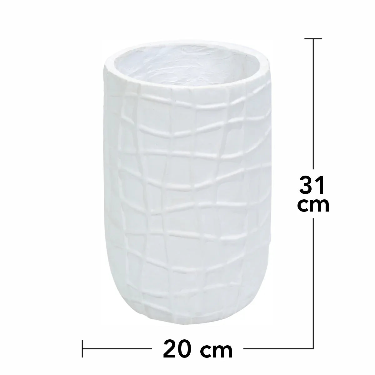 Ghiveci ecologic, Eco-friendly, Naimeed D6388, Mic, din materiale minerale, Alb, 31x20x20cm