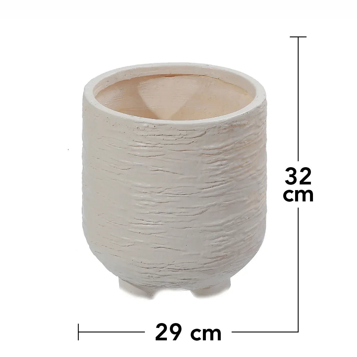 Ghiveci ecologic, Eco-friendly, Naimeed D6391 Mediu, din materiale minerale, Bej, 32x29x29cm