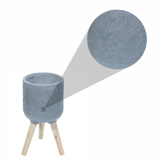 Ghiveci ecologic, Eco-friendly, Naimeed D6396, Mic, din materiale minerale, Gri, 25x21x21cm
