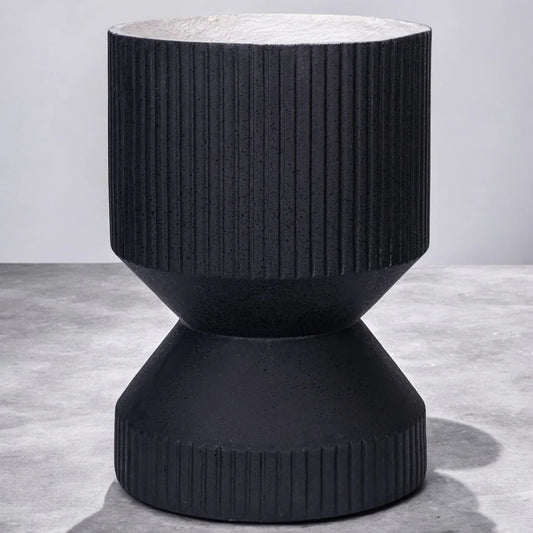 Ghiveci ecologic, Eco-friendly, Naimeed D6407, din materiale minerale, Negru, 47x35x35cm