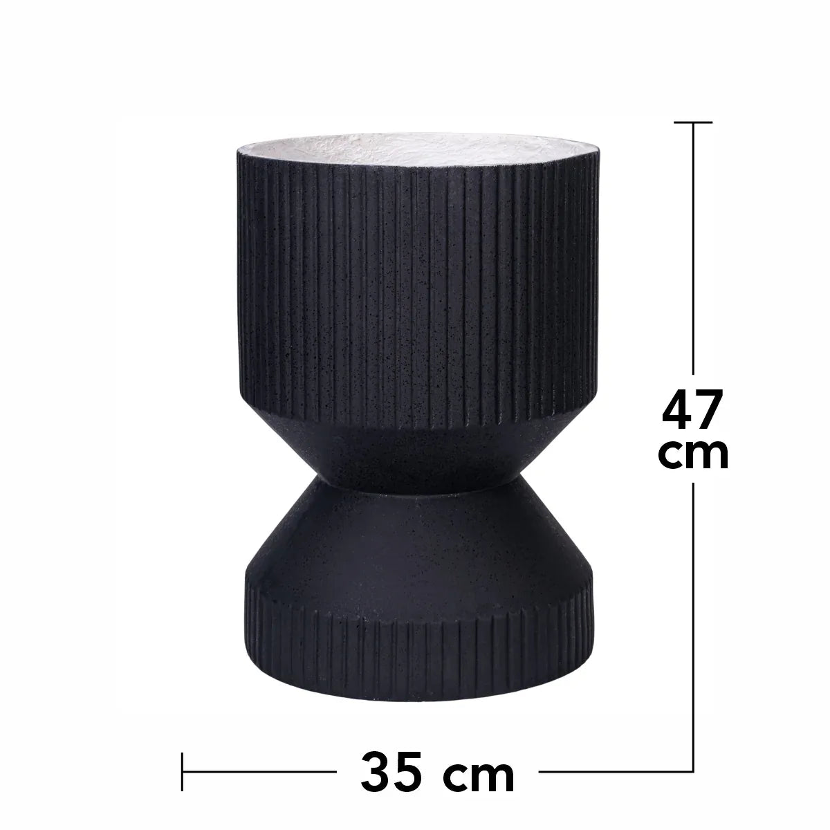 Ghiveci ecologic, Eco-friendly, Naimeed D6407, din materiale minerale, Negru, 47x35x35cm
