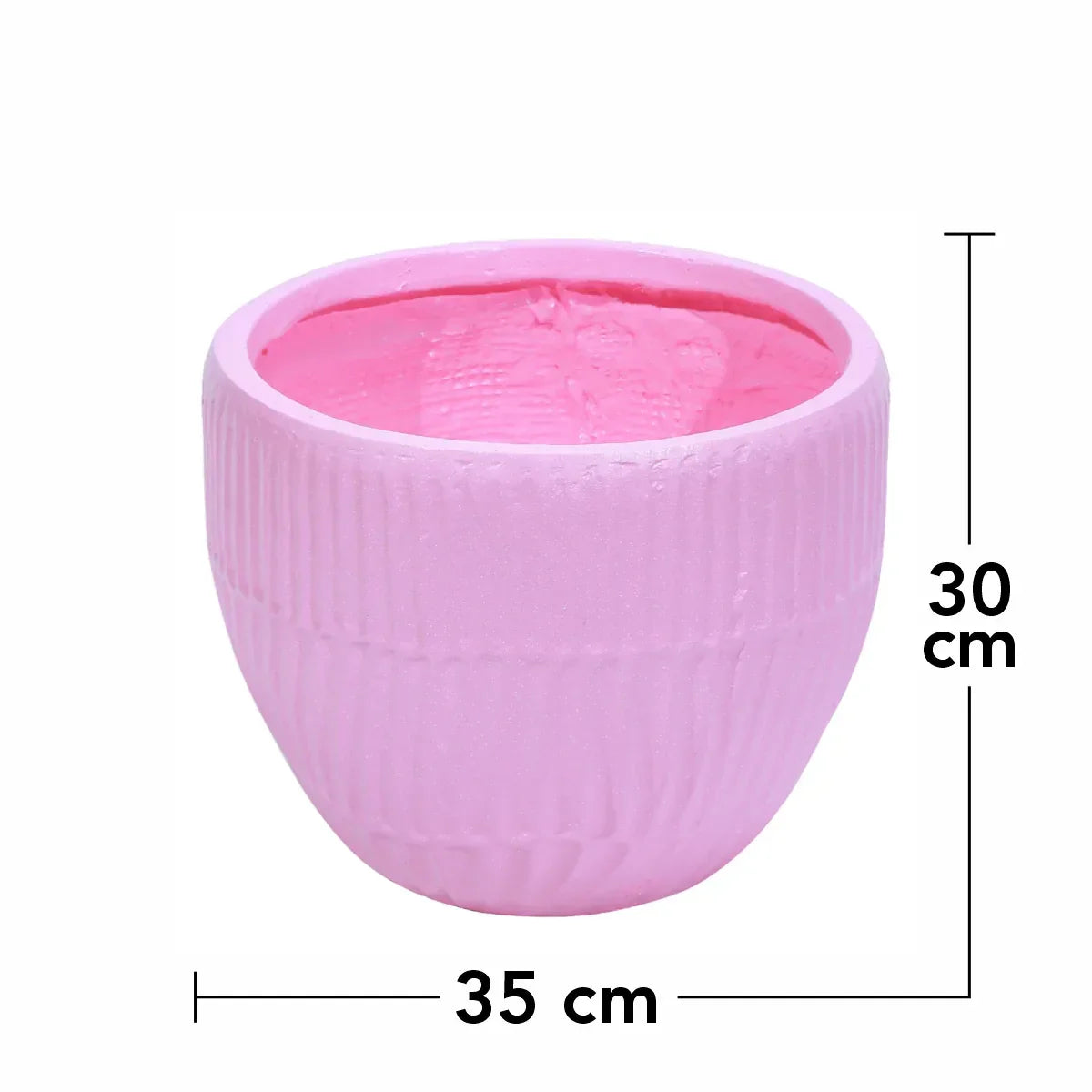 Ghiveci ecologic, Eco-friendly, Naimeed D6412, Mediu, din materiale minerale, Roz, 30x35x35cm