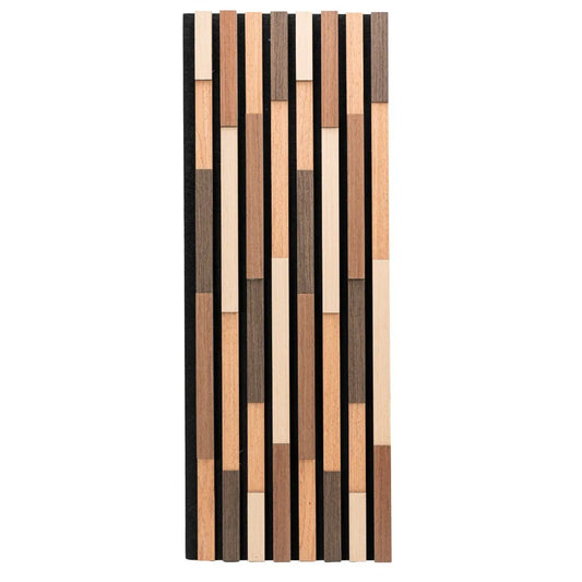 Set 5 Panouri riflaje acustice decorative, HDF si pasla, Naimeed D6779, 80x30x1.8cm, Multicolor