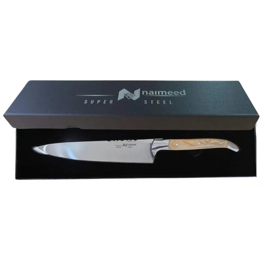 Cutit de bucatarie profesional, din otel inoxidabil, 33.5 cm, Naimeed D6836, Maro deschis