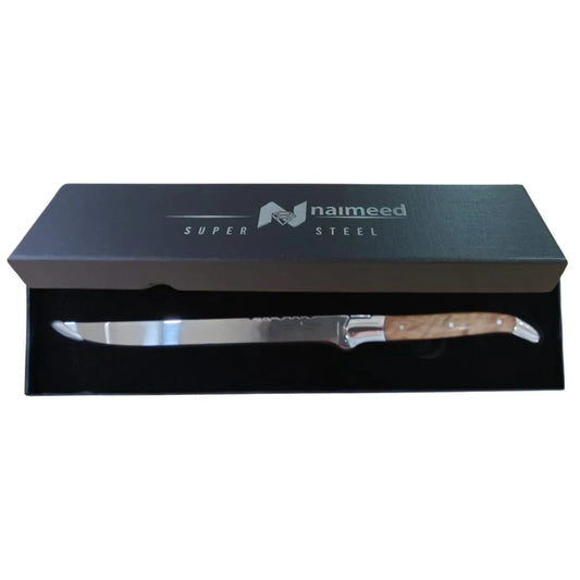 Cutit de filetat profesional, din otel inoxidabil, 35.5 cm, Naimeed D6837, Maro deschis