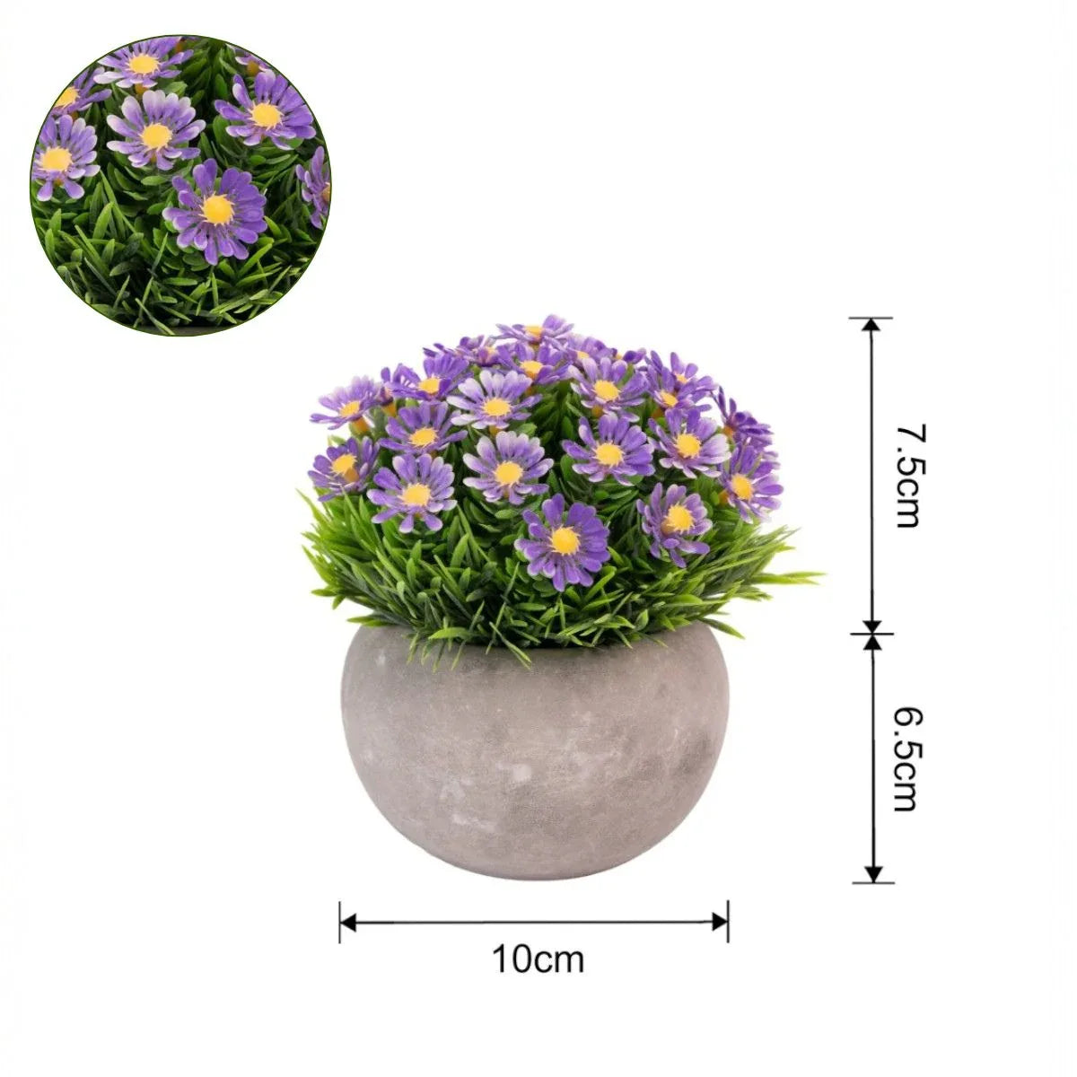 Planta artificiala, tip Asper, cu ghiveci de hartie, Naimeed D6928, 12x10 cm, Mov