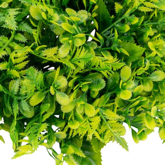 Planta decorativa artificiala, fara ghiveci, tip Buxus, Naimeed D6967, 80x40 cm, Galben/Verde