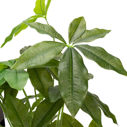 Planta decorativa artificiala, fara ghiveci, tip Pachira, Naimeed D7027, 90 cm, Verde