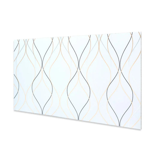 Set 6 panouri decorative autoadezive cu folie de aluminiu, efect marmura, suprafata acoperita 1.08 m², Naimeed D7110, 60x30 cm, Alb