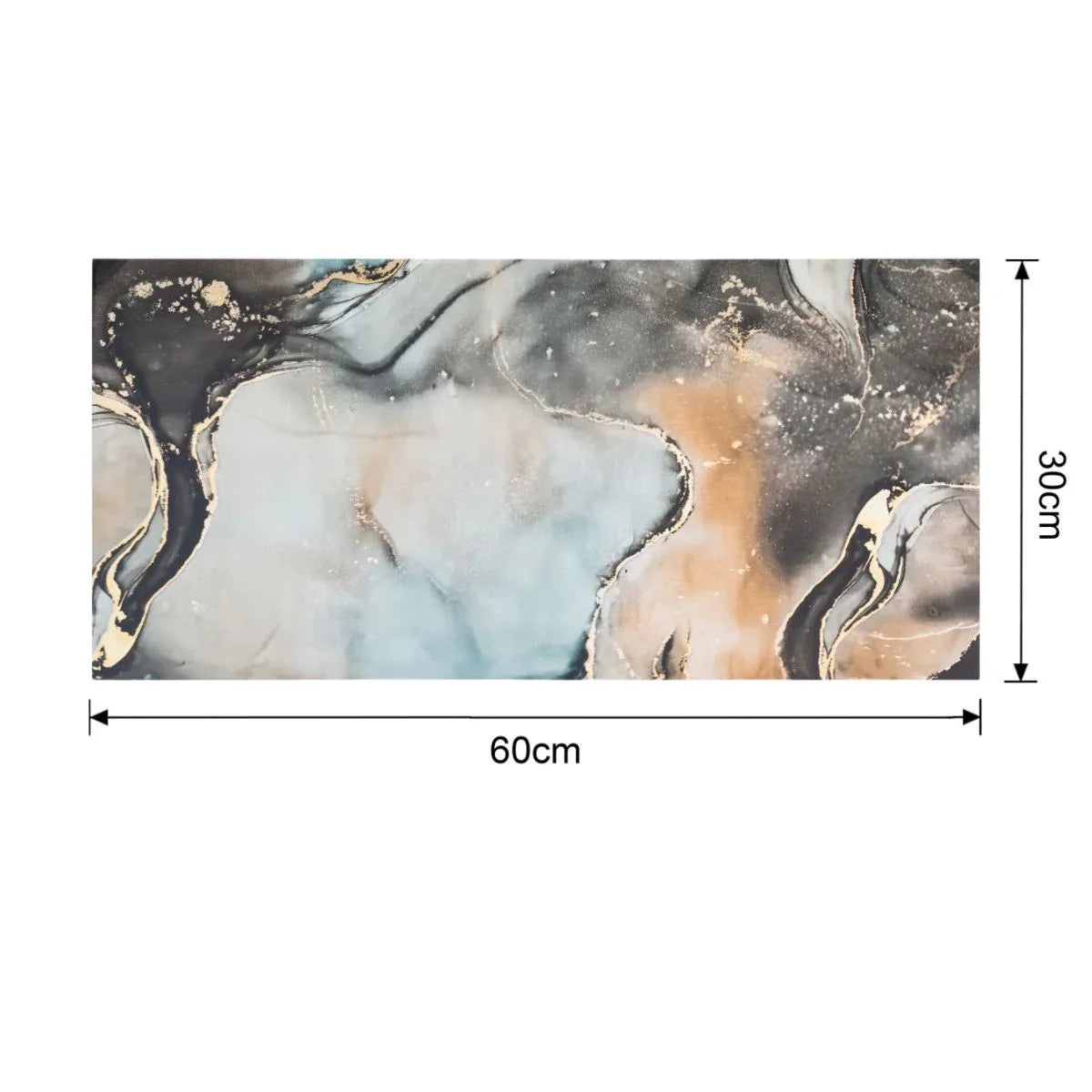 Set 6 panouri decorative autoadezive cu folie de aluminiu, efect marmura, suprafata acoperita 1.08 m², Naimeed D7116, 60x30 cm, Multicolor