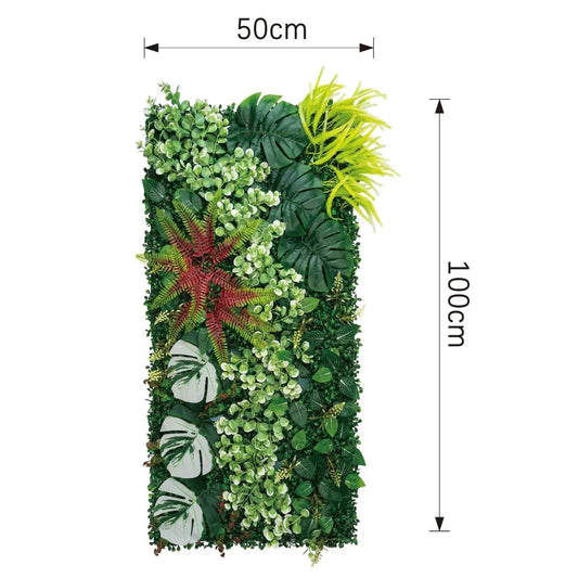 Panou din plante artificiale, cu frunze, Naimeed D7204, Verde, 100X50 cm