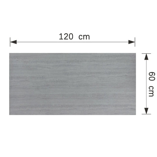 Panou decorativ din praf de piatra, Naimeed D7315, flexibil, ignifuge, strat protector ceramic, rezistente la razele UV, 120x60x0.2 cm, cenusiu pal