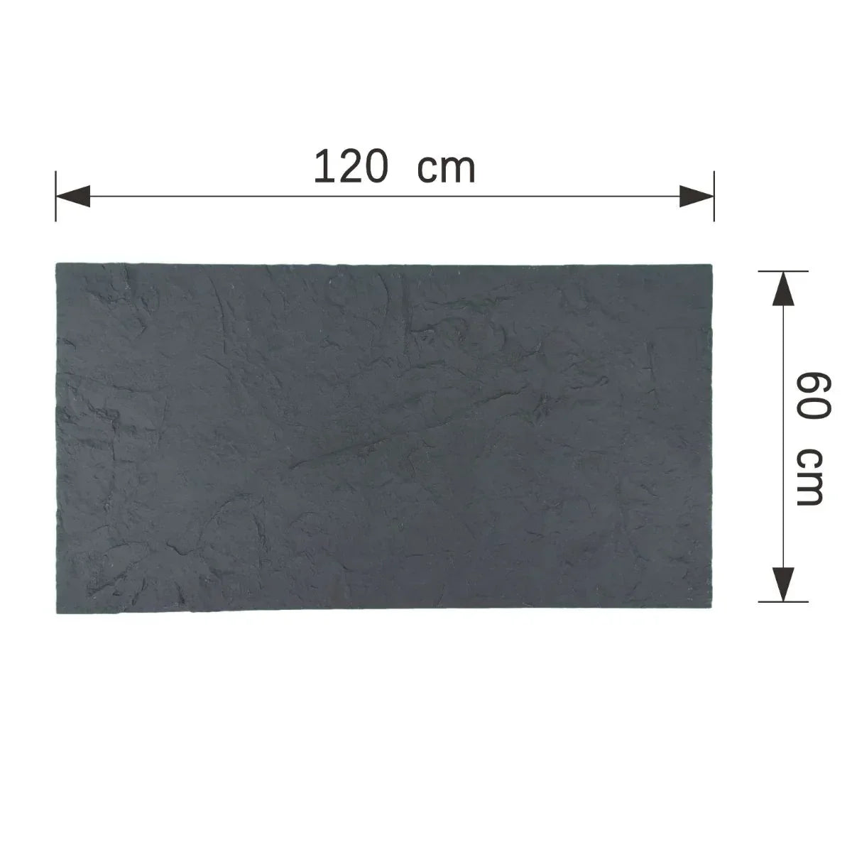Panou decorativ din praf de piatra, Naimeed D7320, flexibil, ignifug, strat protector ceramic, rezistent la razele UV, 120x60x0.2 cm, gri inchis