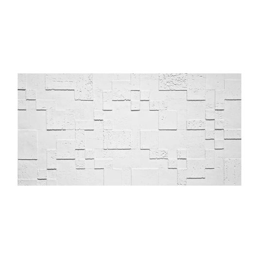 Set 12 panouri decorative din praf de piatra, Naimeed D7362, flexibile, ignifuge, strat protector ceramic, rezistente la razele UV, 120x60x0.2 cm, alb