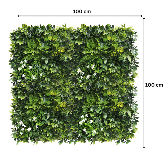 Panou din plante artificiale,cu frunze, Naimeed D7440, Verde, 100x100 cm