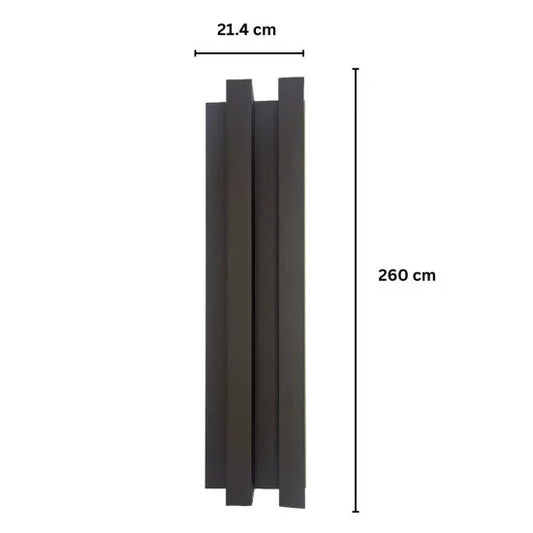 Panou decorativ riflaj WPC, montaj rapid, rezistenta ridicata, Naimeed D7519, 260x21.4x6cm, maro