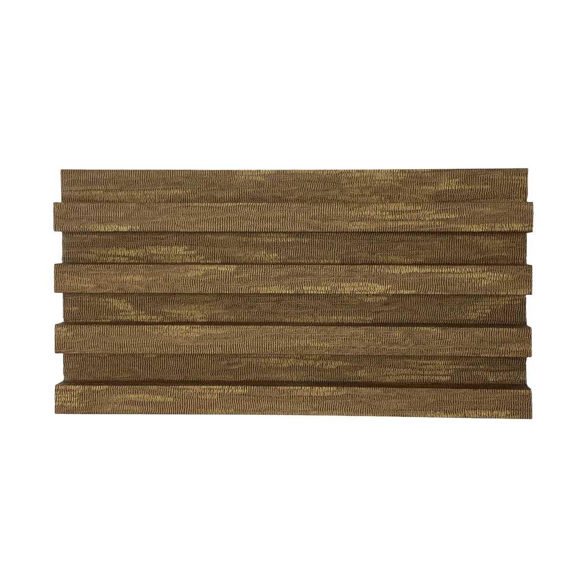 Panou decorativ riflaj WPC, montaj rapid, rezistenta ridicata, Naimeed D7537, 260x16.8x2.3cm, nuc auriu