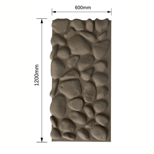 Panou decorativ 3D, efect piatră naturală, ultraușor, Naimeed D7577, pentru interior și exterior, 120x60x5.7cm, Maro deschis