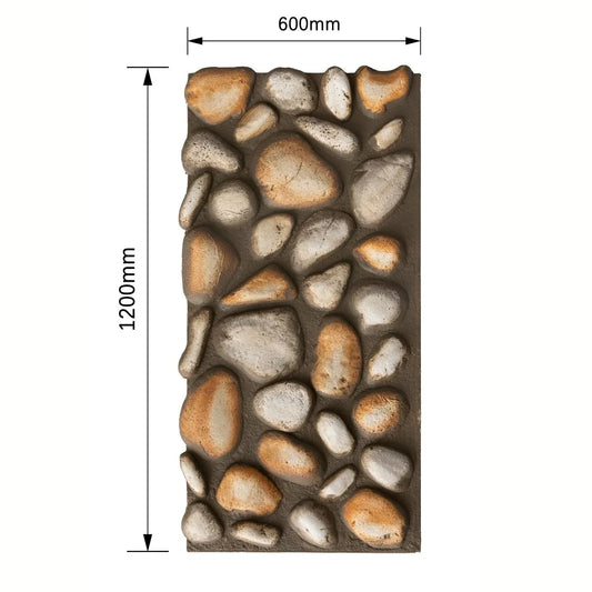Panou decorativ 3D, efect piatră naturală, ultraușor, Naimeed D7579, pentru interior și exterior, 120x60x5.7cm, Multicolor