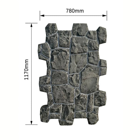Panou decorativ 3D, efect piatră naturală, ultraușor, Naimeed D7584, pentru interior și exterior, 117x78x3cm, Gri inchis