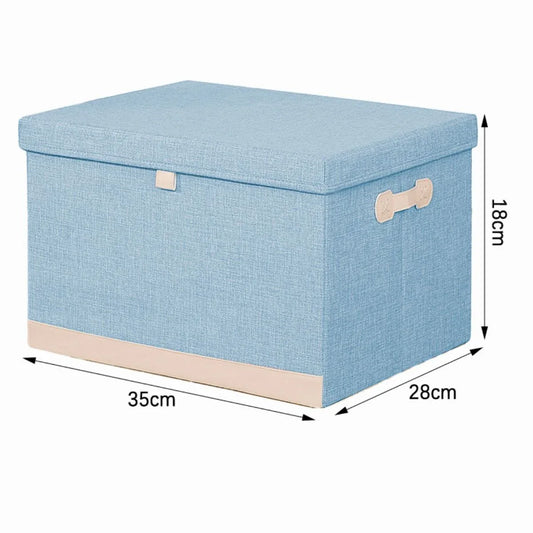 Cutie Depozitare Multifunctionala, Naimeed D7669, pliabilă, cu capac, dimenisuni 35x28x18cm, Albastru deschis