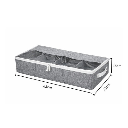 Organizator depozitare multifunctional, cu Fereastră Vizibilă, Închidere cu Fermoar si compartimentare adjustabila, Naimeed D7689, 15x43x83cm, Gri deschis