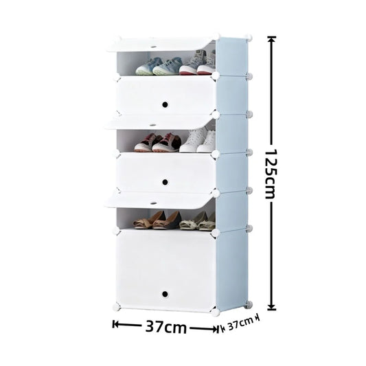 Pantofar Modular, 6 usi, Naimeed D7904, 37x37x125cm, Alb