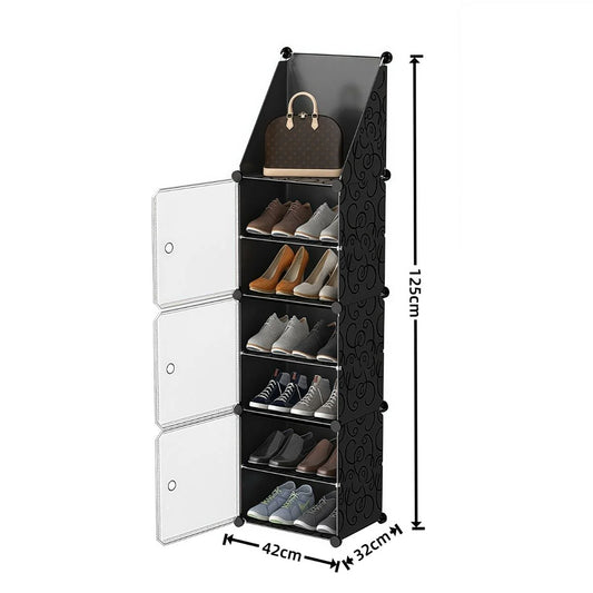 Pantofar Modular, 3 usi, Naimeed D7911, 32x42x125cm, Negru
