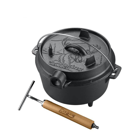 Ceaun din fonta pura 2in1, cu capac, 31.5x17cm, capacitate 9l, HEINNER / DCN63553