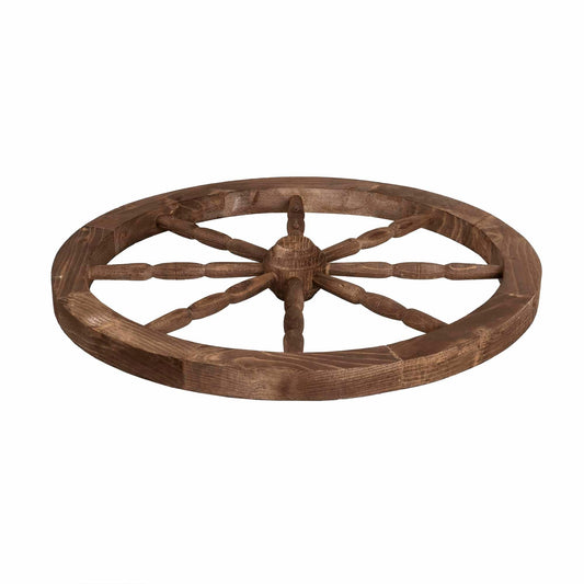 Roata decorativa din lemn, diametru 59 cm, maro / EXT 10231