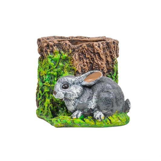 Ghiveci din ceramica, model buturuga cu iepure, 30x23cm / EXT 10398