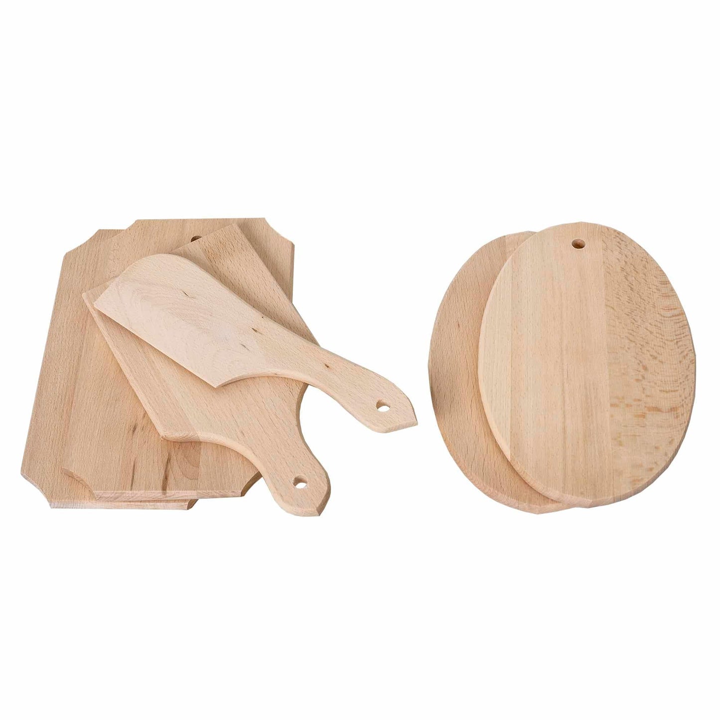 Set 6 piese din lemn de fag cu suport vertical / EXT 6083