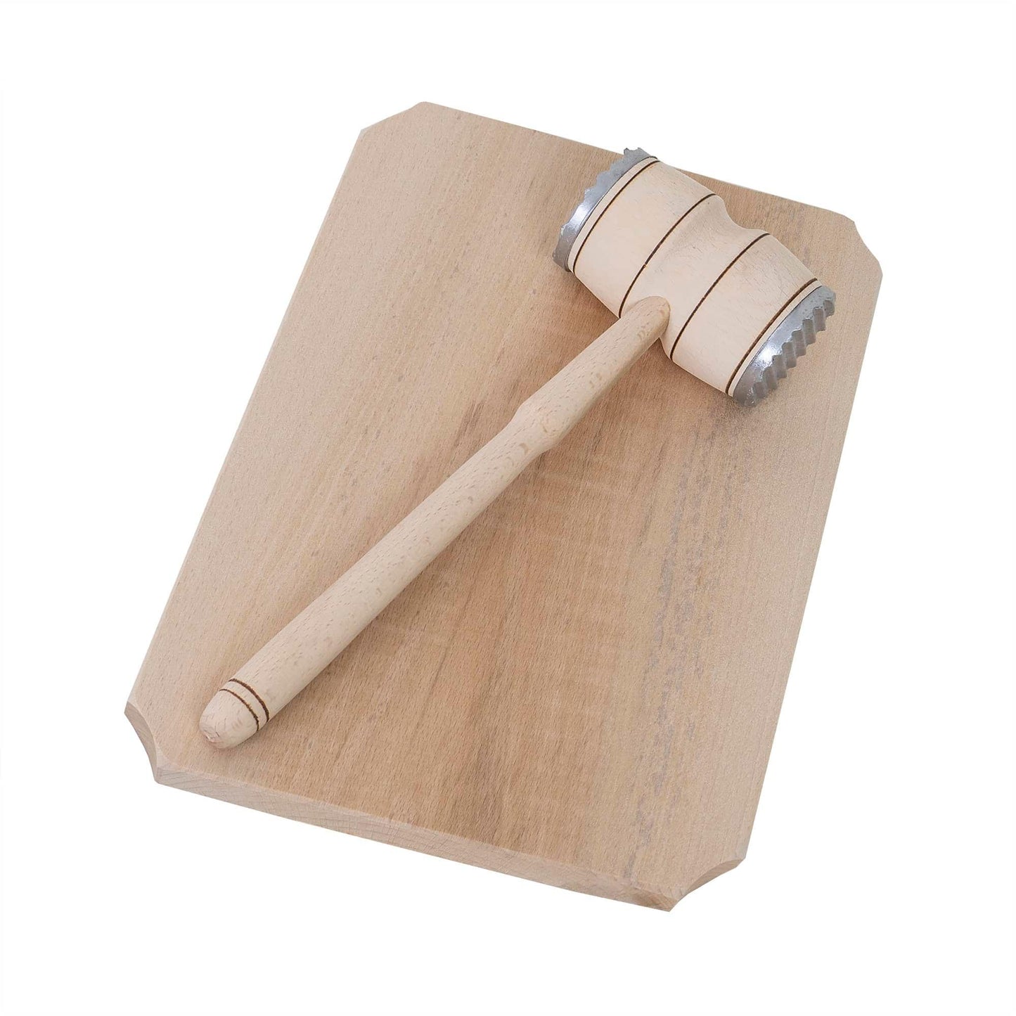 Set 3 piese, un ciocan si doua tocatoare, din lemn de fag, grosime 20mm / EXT 6089
