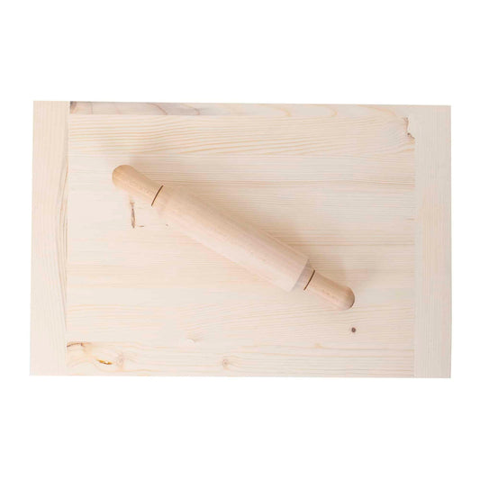 Planseta din lemn pentru modelat aluatul, 30x41cm + sucitor de 30cm / EXT 9869