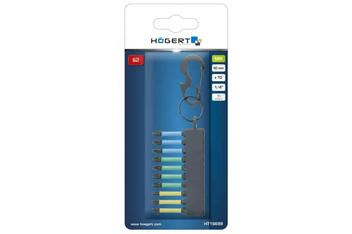 Set 10 biti de impact 1/4, 50mm HOGERT / HT1S699