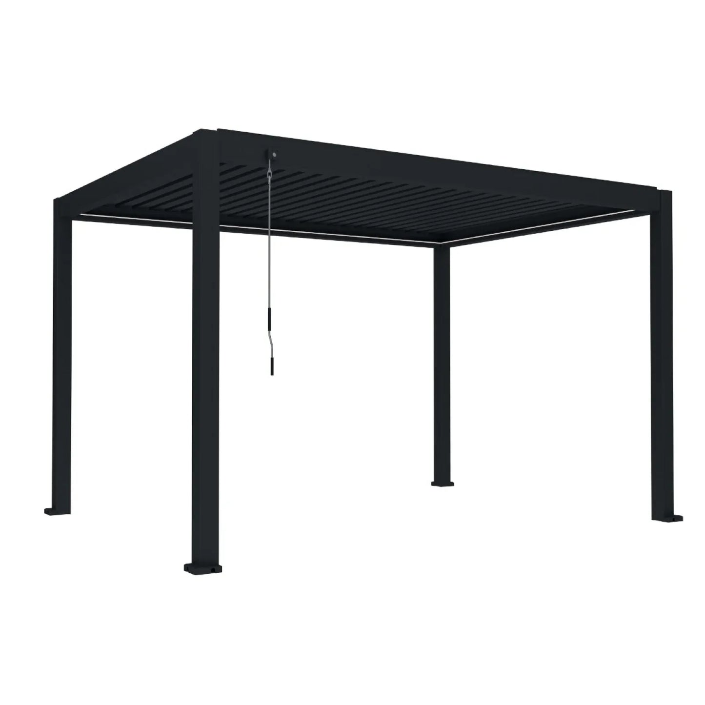 Pergola bioclimatica, iluminare LED, aluminiu, Naimeed D6795, 400x300x250cm, Negru