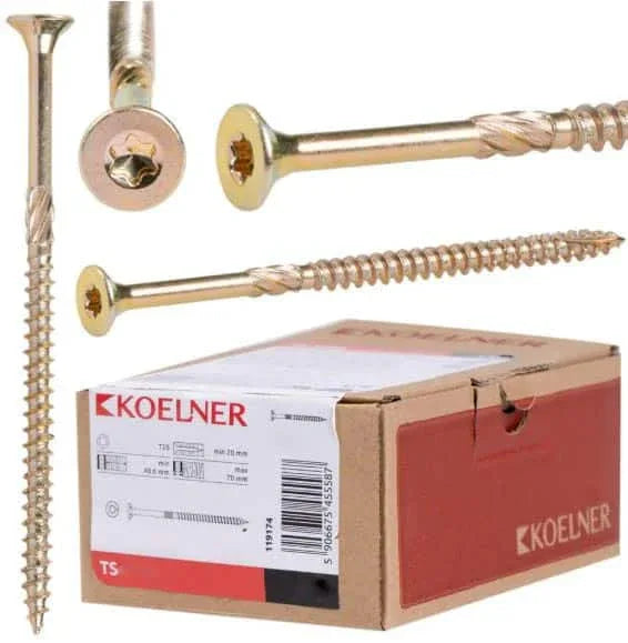 Set 50 suruburi dulgherie pentru lemn, 6x80mm KOELNER / TS-6080