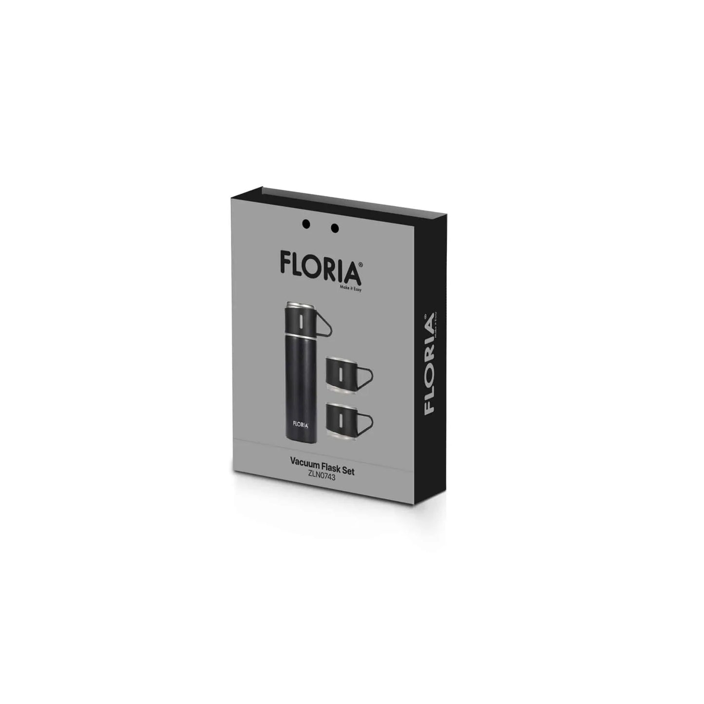 Termos portabil plus 3 cesti, interior inox, capacitate 400ml FLORIA, negru / ZLN 0743