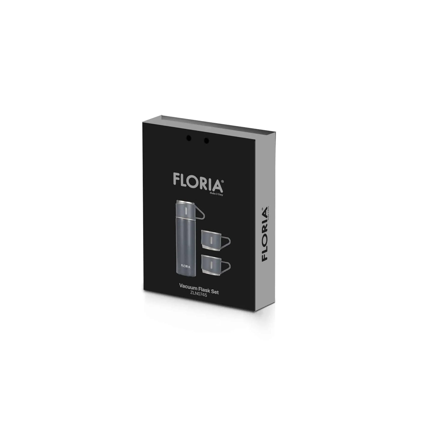 Termos portabil plus 3 cesti, interior inox, capacitate 400ml FLORIA, gri / ZLN 0745
