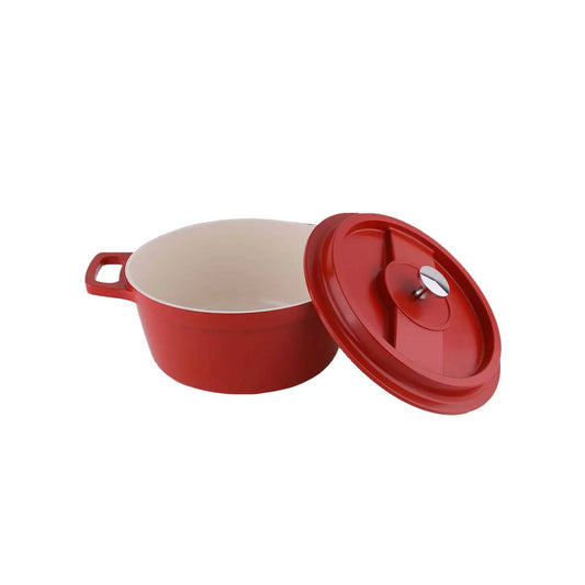 Oala cu capac ZILAN, din ceramica, diametru 24cm, capacitate 3.5l, rosu / ZLN 0897