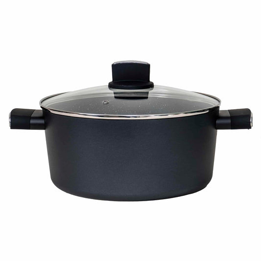 Set oale, 9 piese din aluminiu, compus din 4 oale cu manere ,1 tigaie, 4 capace sticla termorezistente / ZLN 0942