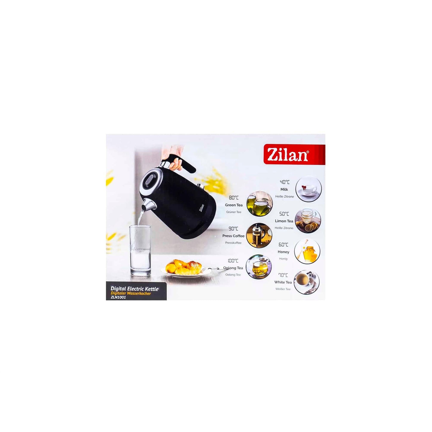 Fierbator electric, digital, putere1850-2200 W, capacitate 1.7l, 7 niveluri intre 40 - 100 grade celsius / ZLN 1001