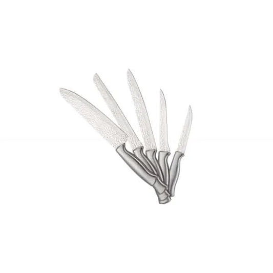 Set 5 cutite din otel inoxidabil, plus suport din bambus ZILAN / ZLN 1641